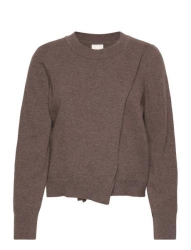 Wool Crewneck Sweat Tops Knitwear Jumpers Brown Boob