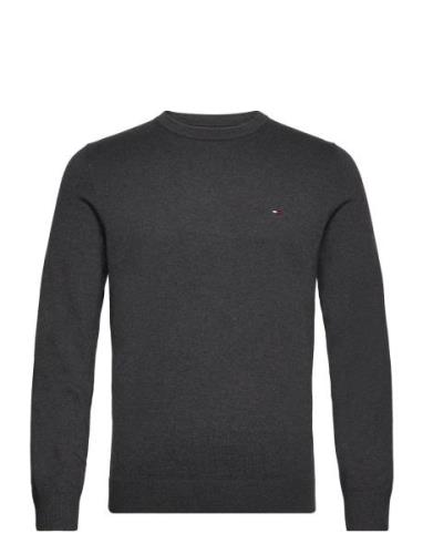 Classic Cotton Crew Neck Tops Knitwear Round Necks Grey Tommy Hilfiger