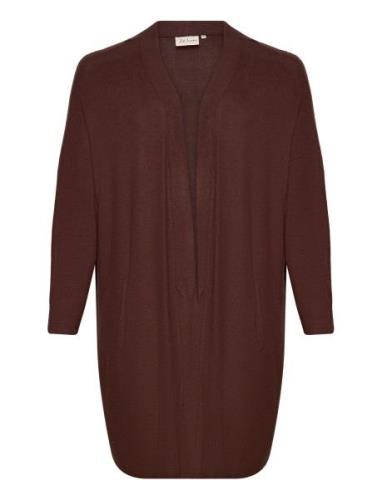 Wa-Sim Tops Knitwear Cardigans Brown Wasabiconcept