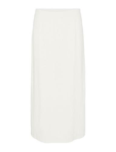 Vmmymilo Hw 7/8 Skirt Wvn Ga Polvipituinen Hame White Vero Moda