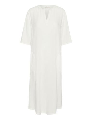 Kamilia Kaftan Dress Polvipituinen Mekko White Kaffe