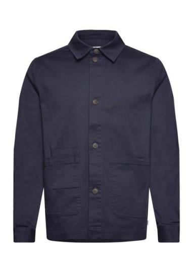 Langley Overshirt Tops Overshirts Navy Les Deux