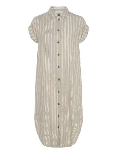 Byfalakka Ss Shirt Dress - Polvipituinen Mekko Beige B.young