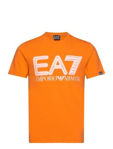 T-Shirt Tops T-shirts Short-sleeved Orange EA7