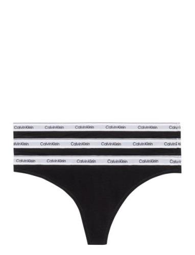 Thong 3Pk Stringit Alusvaatteet Black Calvin Klein