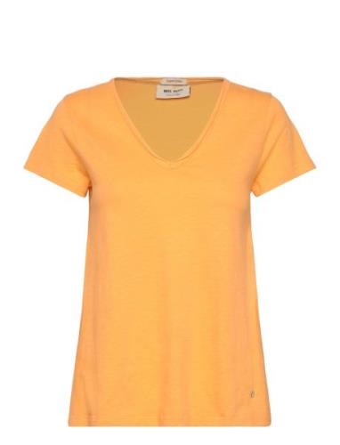 Mmtulli V-Ss Basic Tee Tops T-shirts & Tops Short-sleeved Orange MOS M...