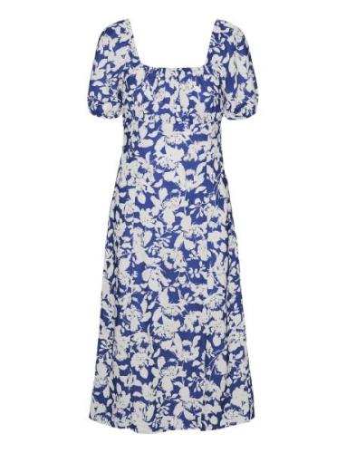 Vmfrej 2/4 Calf Dress Wvn Exp Polvipituinen Mekko Blue Vero Moda