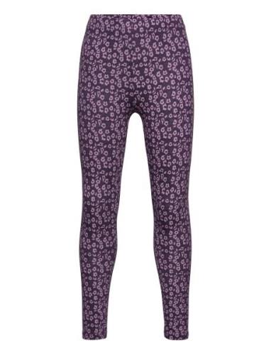 Floral Print Leggings Bottoms Leggings Purple Mango