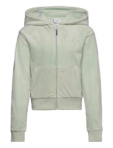 Tonal Zip Through Hoodie Tops Sweat-shirts & Hoodies Hoodies Green Jui...