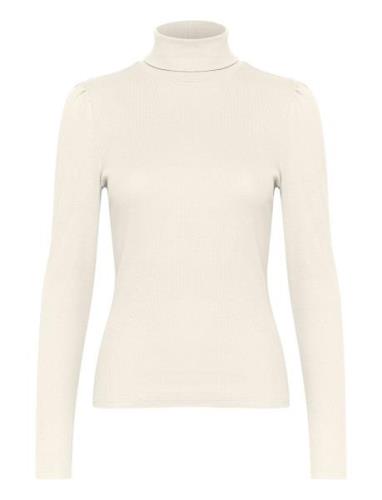 Drewgz Rollneck Puff Noos Tops Knitwear Turtleneck Cream Gestuz