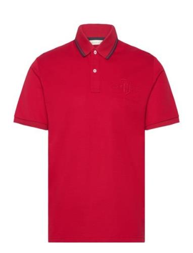 Contrast Tipping Ss Pique Polo Tops Polos Short-sleeved Red GANT