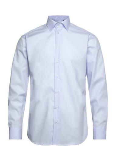 Poplin W. Contrast Tops Shirts Business Blue Bosweel Shirts Est. 1937