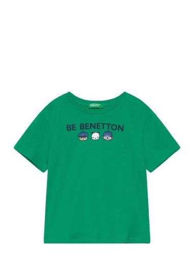 T-Shirt Tops T-shirts Short-sleeved Green United Colors Of Benetton