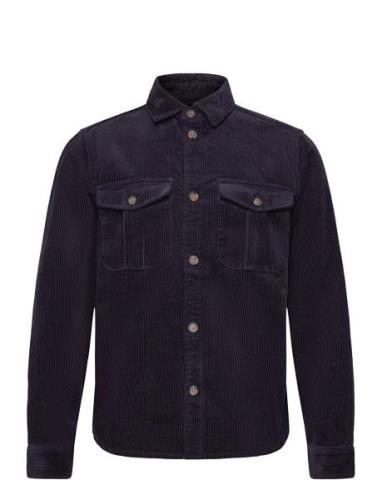 Kody Heavy Corduroy Overshirt Tops Overshirts Navy Les Deux