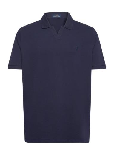 Stretch Mesh-Ssl-Psh Tops Polos Short-sleeved Navy Polo Ralph Lauren