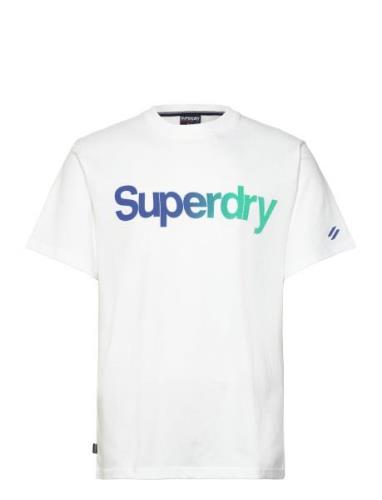 Core Logo Loose Tee Tops T-shirts Short-sleeved White Superdry