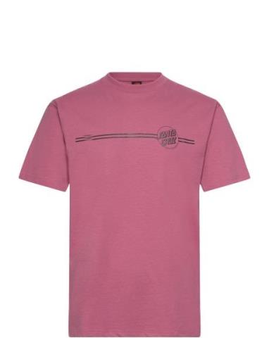 Opus Dot Stripe Tops T-shirts Short-sleeved Pink Santa Cruz