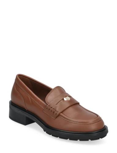 Th Penny Loafer Loaferit Matalat Kengät Brown Tommy Hilfiger