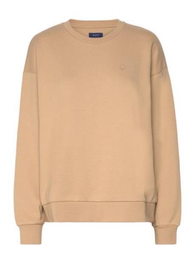 G Badge C-Neck Tops Sweat-shirts & Hoodies Sweat-shirts Beige GANT