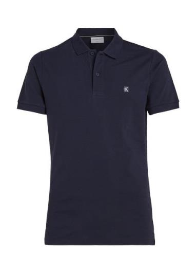 Ck Embro Badge Slim Polo Tops Polos Short-sleeved Navy Calvin Klein Je...