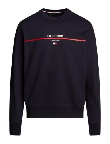 Hilfiger Stripe Terry Sweatshirt Tops Sweat-shirts & Hoodies Sweat-shi...