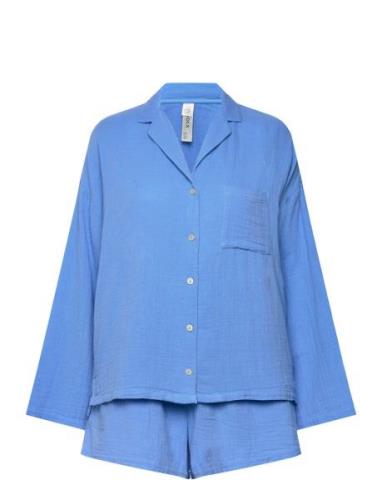 Pyjama Set Cotton Gauze Pyjama Blue Lindex