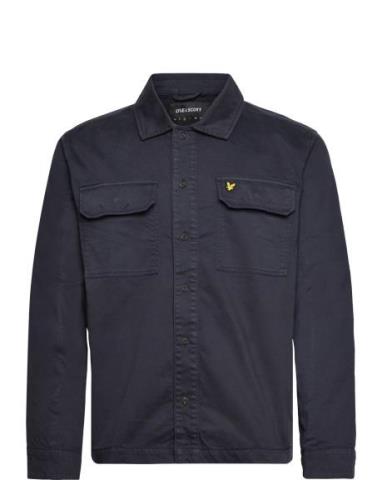 Garment Dyed Overshirt Tops Overshirts Navy Lyle & Scott