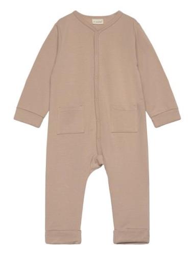 Romper Ls Sweat Pitkähihainen Body Beige Fixoni