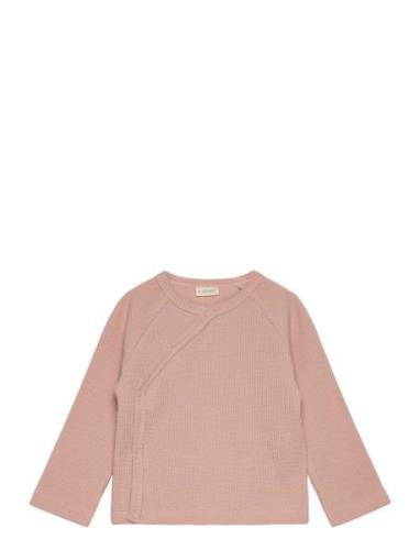 Cardigan Waffle Tops Knitwear Cardigans Pink Fixoni