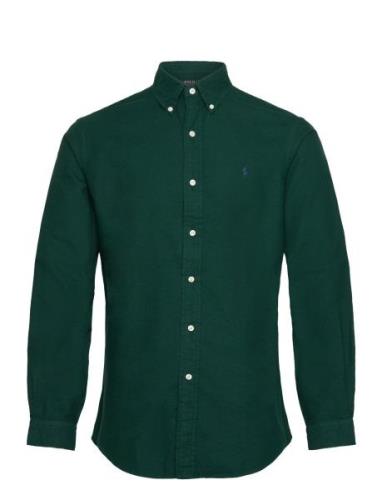 Custom Fit Garment-Dyed Oxford Shirt Tops Shirts Casual Green Polo Ral...