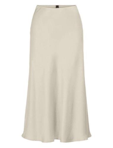 Yaspastella Hw Midi Skirt - Noos Polvipituinen Hame Beige YAS