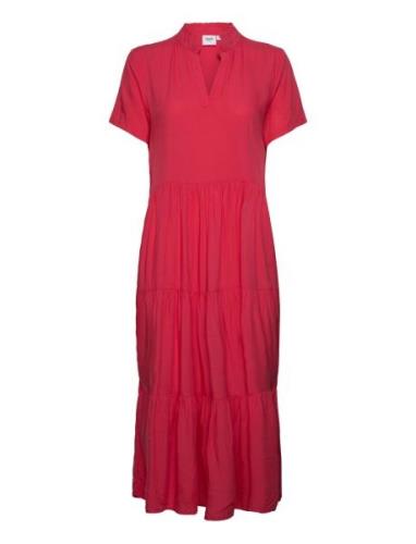 Edasz Ss Maxi Dress Polvipituinen Mekko Red Saint Tropez