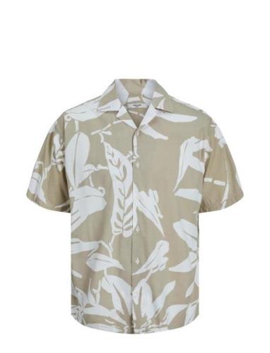 Jprblatropic Resort Shirt S/S Relax Sn Tops Shirts Short-sleeved Beige...