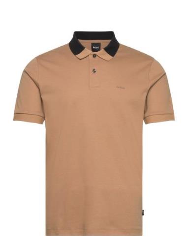 Phillipson 116 Tops Polos Short-sleeved Beige BOSS