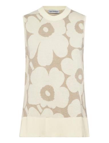 Pinta Pieni Unikko Ii Vests Knitted Vests Cream Marimekko