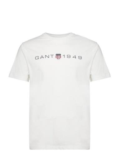 Printed Graphic Ss T-Shirt Tops T-shirts Short-sleeved White GANT