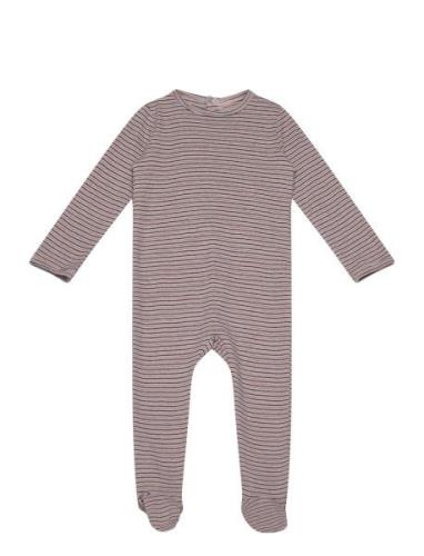 Striped Jersey Full Body W. Back Opening Pitkähihainen Body Blue Copen...