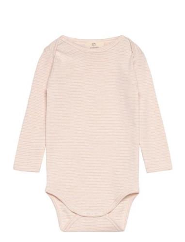 Striped Long Sleeve Body Bodies Long-sleeved Pink Copenhagen Colors