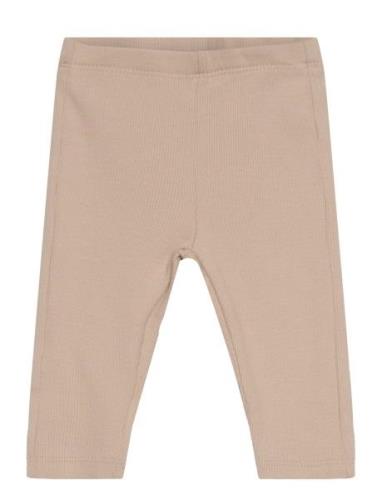 Leggings Rib Newborn Bottoms Leggings Beige Lindex