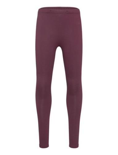 Leggings Basic Brushed Inside Bottoms Leggings Burgundy Lindex