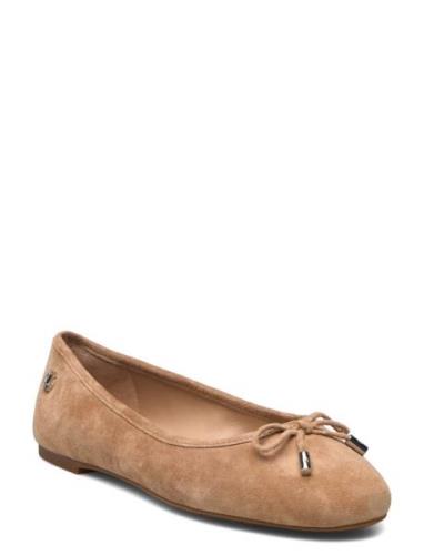 Jayna Suede Flat Ballerinat Beige Lauren Ralph Lauren