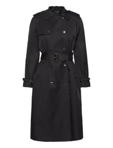 Belted Double-Breasted Trench Coat Trenssi Takki Black Lauren Ralph La...