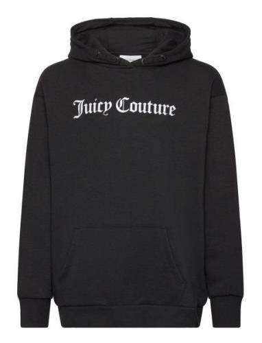 Juicy Flocked Oth Over Hoody Tops Sweat-shirts & Hoodies Hoodies Black...