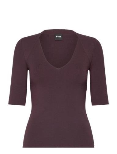 Fezania Tops T-shirts & Tops Short-sleeved Burgundy BOSS