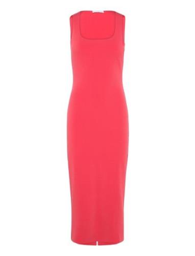 Midi-Dress With Straps Polvipituinen Mekko Red Mango