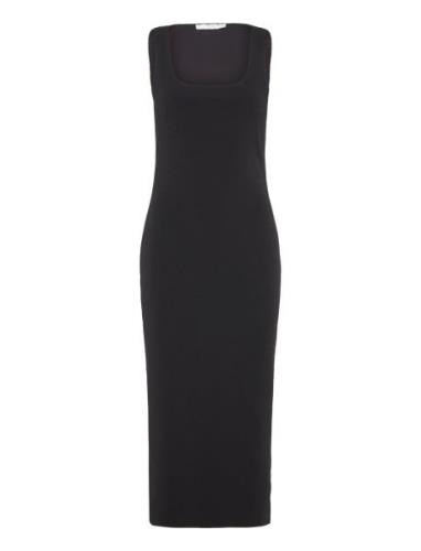 Midi-Dress With Straps Polvipituinen Mekko Black Mango