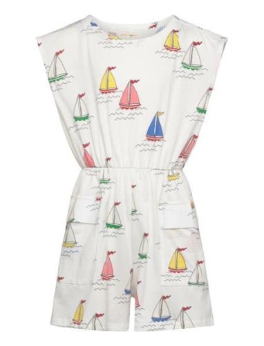 Sailing Boats Aop Summersuit Jumpsuit Haalari White Mini Rodini