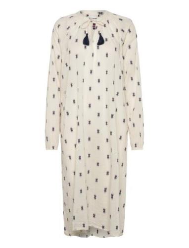 Punjabll Midi Dress Ls Polvipituinen Mekko Cream Lollys Laundry