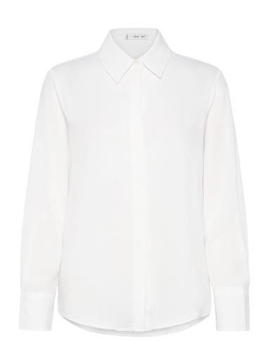 Fluid Long-Sleeved Shirt Tops Shirts Long-sleeved White Mango