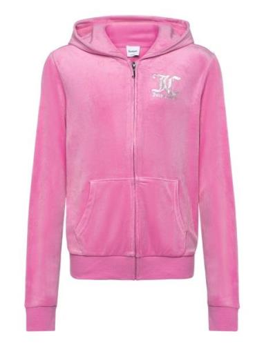 Juicy Velour Zip Through Hoodie Tops Sweat-shirts & Hoodies Hoodies Pi...